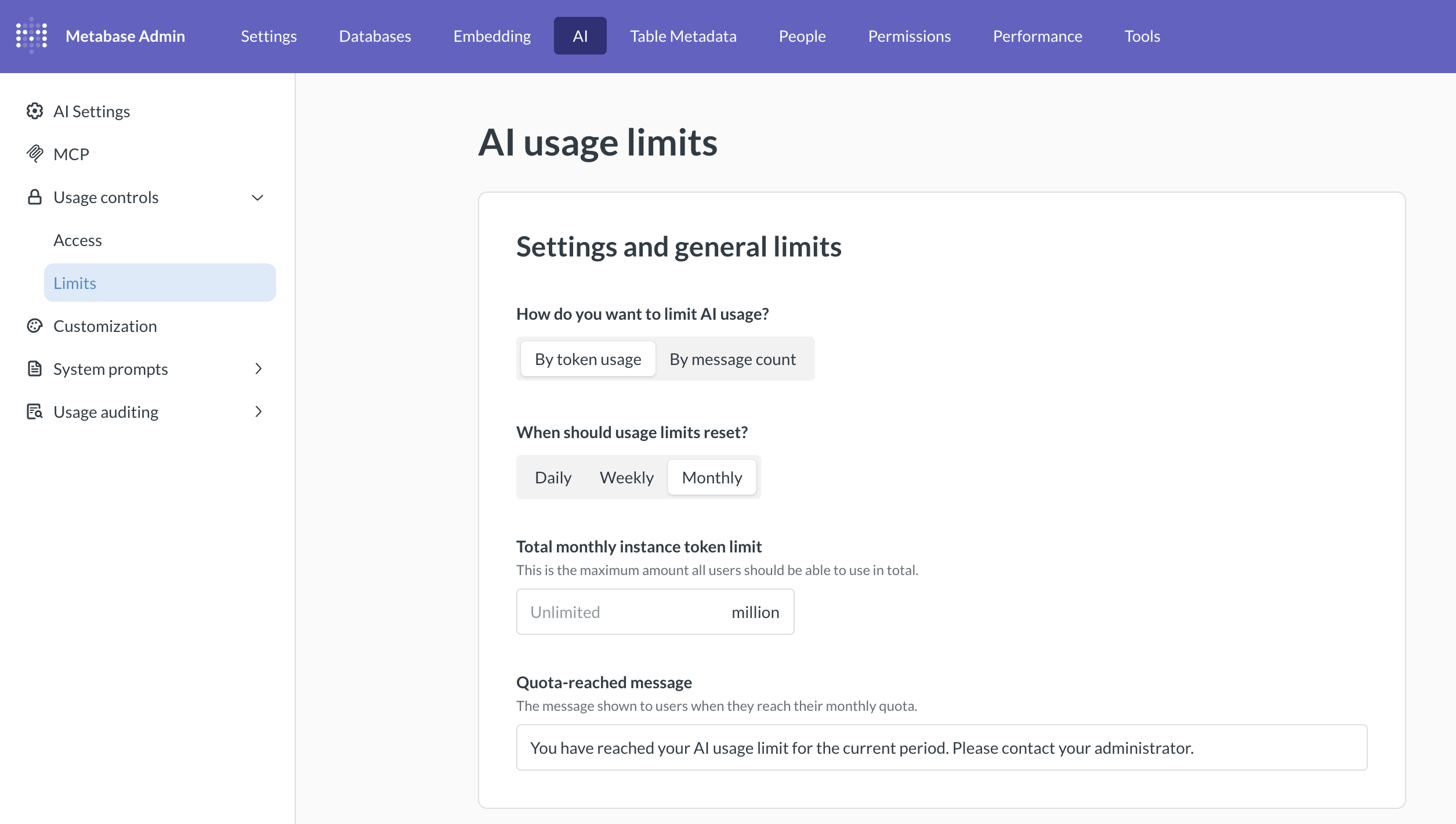 AI usage limits