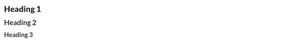 Three headings rendered in a Metabase text card