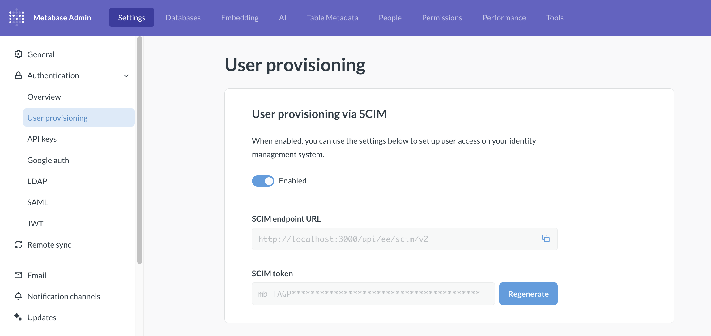 Setting up user provisioning with SCIM in Metabase