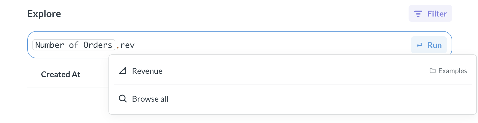 Compare metrics